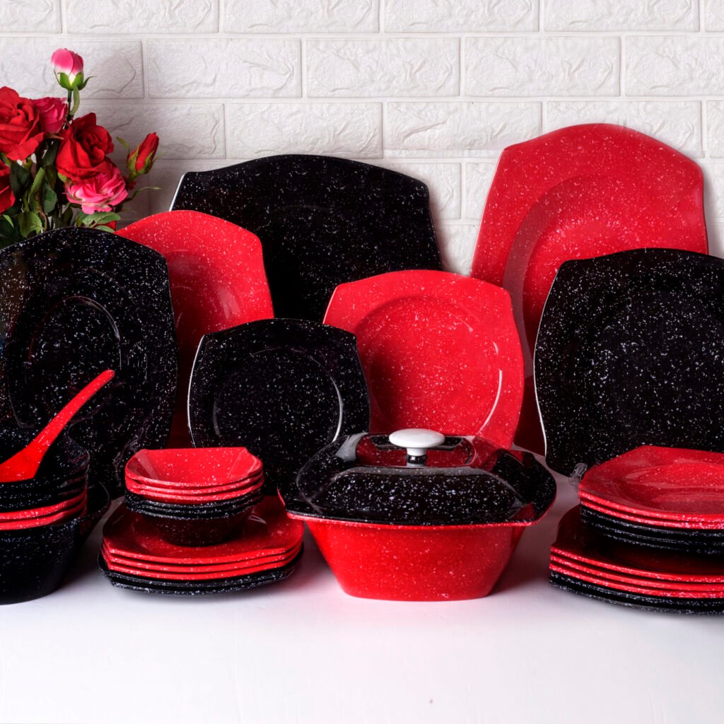 38-Piece Square Melamine Dinner Set