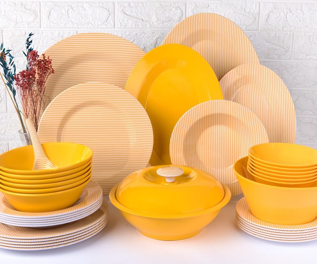 38-Piece Round Melamine Dinner Set