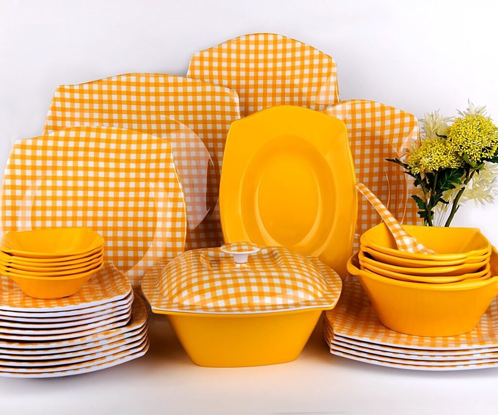 38-Piece Square Melamine Dinner Set