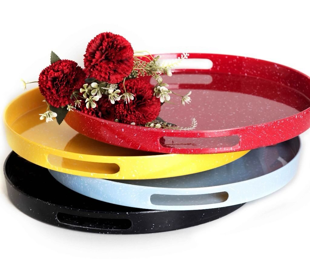Granite Round Melamine Tray