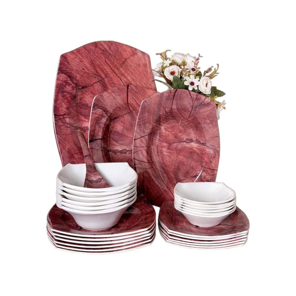 38-Piece Square Melamine Dinner Set E-kitchen