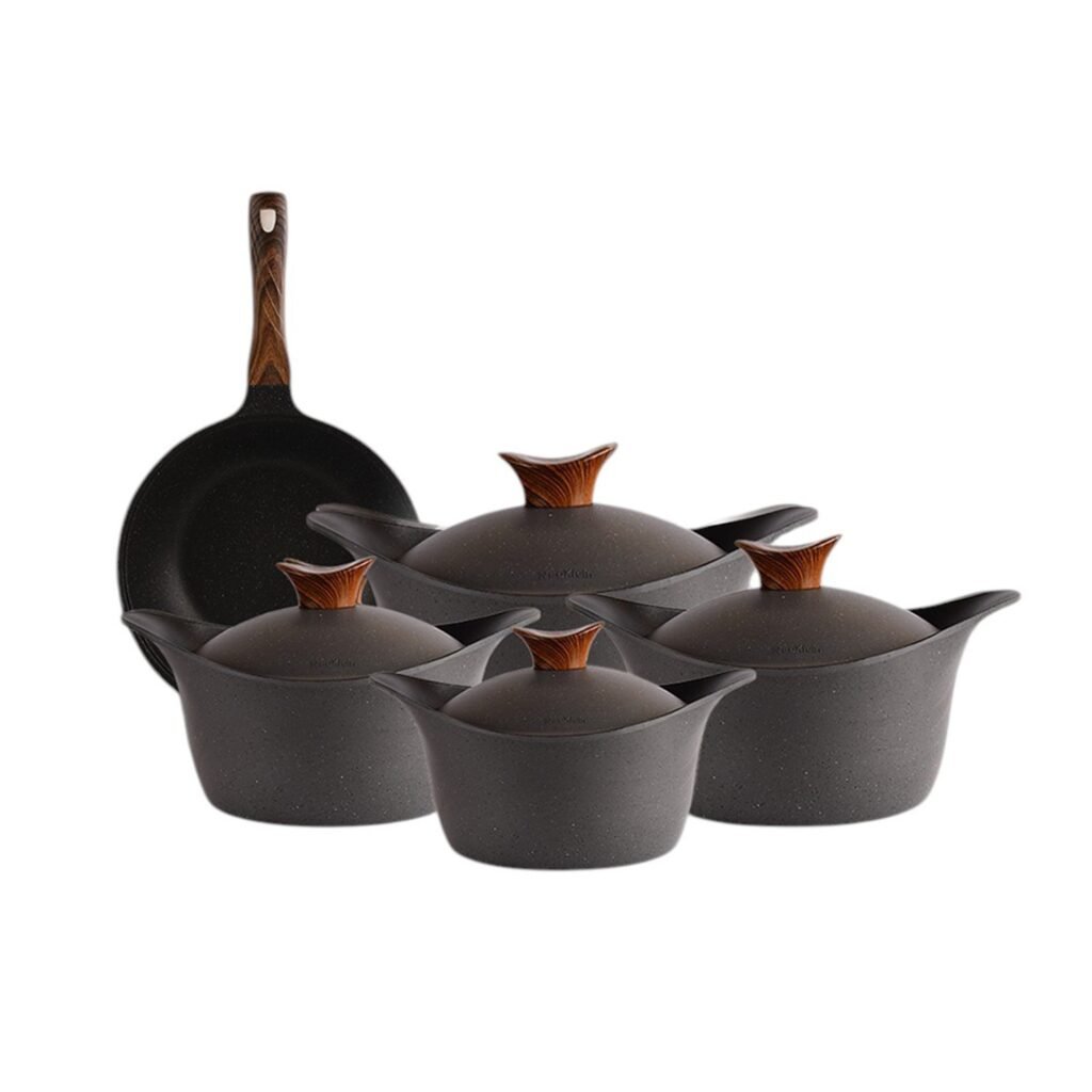 NEOKLEIN 9-Piece Round Titanium Cookware Set