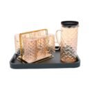9-piece double-glass sherbet set (jug + 6 cups + stand + tray)