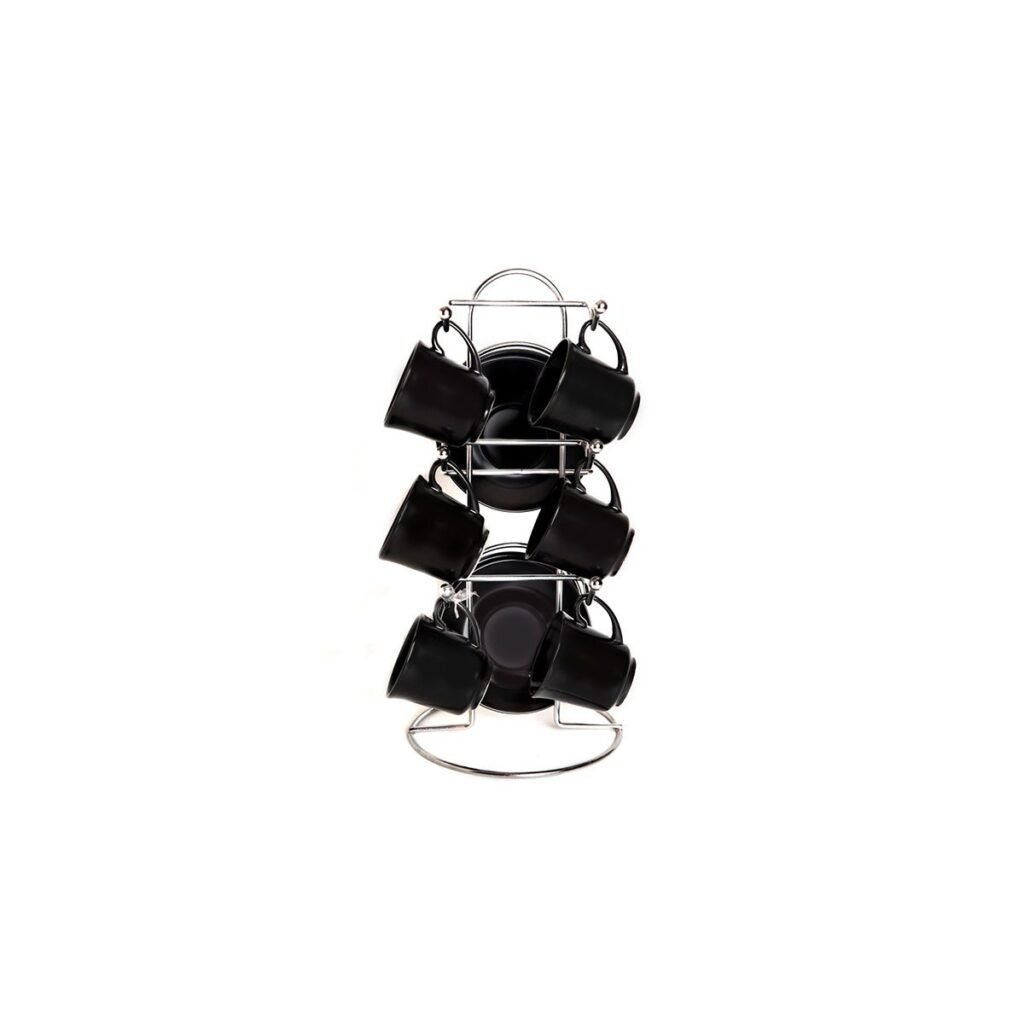 12-piece coffee set with a plate and stand