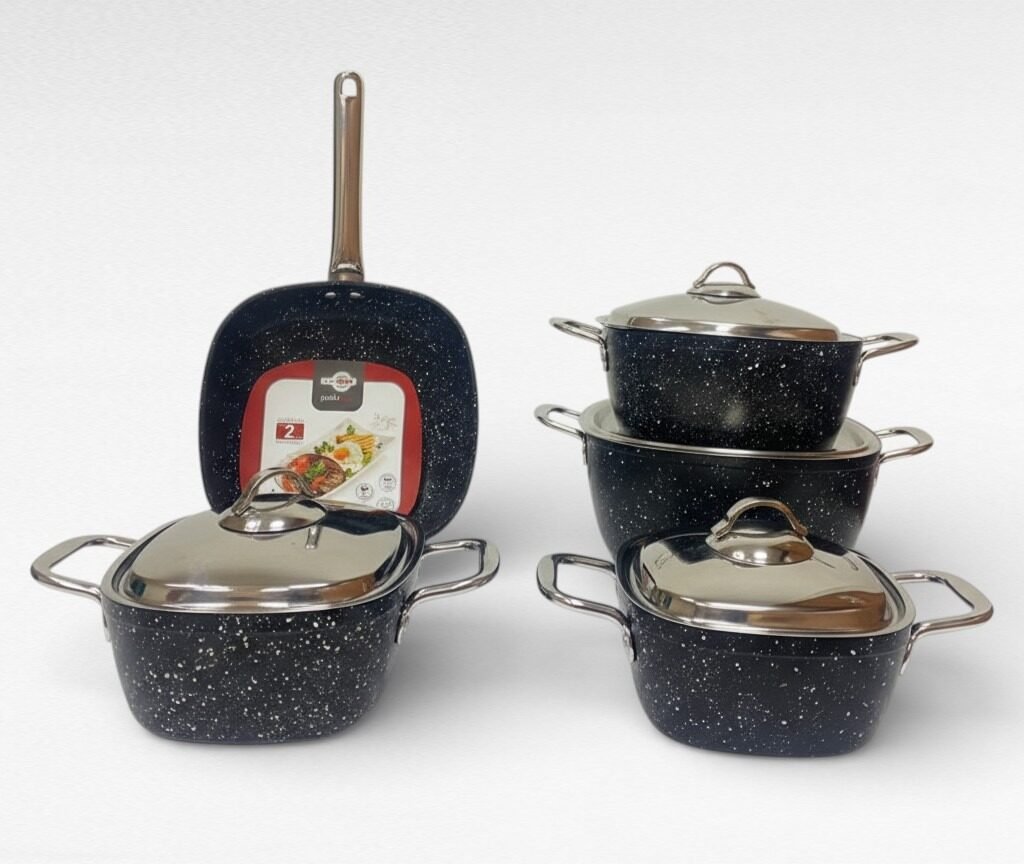 Saflon Granite Cookware Set – 9 Pieces